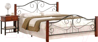 Полуторная кровать Halmar Violetta 120x200 (античная черешня/черный) - в комплект входит только кровать