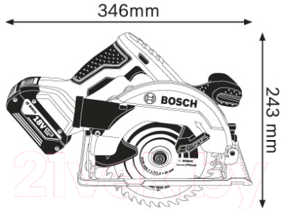 Профессиональная дисковая пила Bosch GKS 18V-57 Professional (0.601.6A2.200)