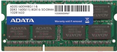 Оперативная память DDR3 A-data AD3S1600W8G11-B