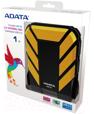 Внешний жесткий диск A-data DashDrive Durable HD710 Pro 1TB Yellow (AHD710P-1TU31-CYL)