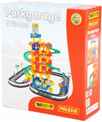 Паркинг игрушечный Полесье 5-уровневый с дорогой и автомобилями / 38104