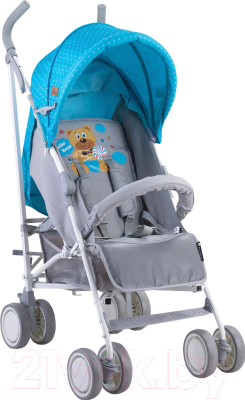 Детская прогулочная коляска Lorelli Fiesta Blue Grey Hello Bear (10020731718A)