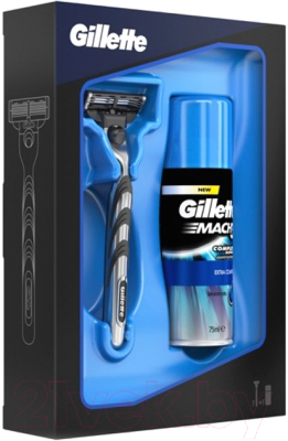 Набор для бритья Gillette Mach3 + Extra Comfort (станок + кассета + гель д/бритья)