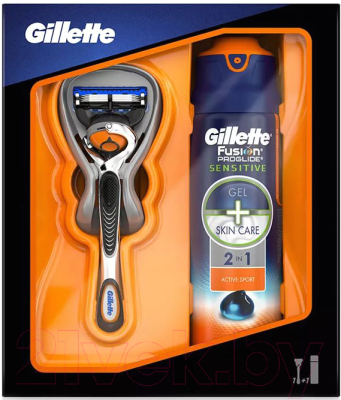 Набор для бритья Gillette Fusion ProGlide Flexball + Active Sport (станок + кассета + гель д/бритья)