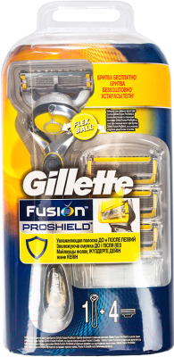 Бритвенный станок Gillette Fusion ProShield (+ 4 кассеты)