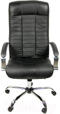 Кресло офисное Деловая обстановка Атлант Хром кожа сплит (черный)