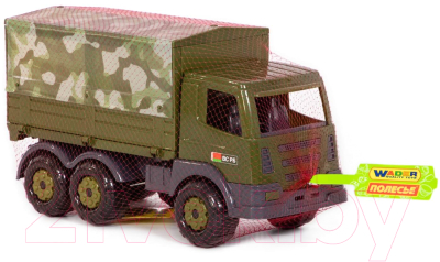 Фургон игрушечный Полесье Автомобиль бортовой тентовый военный Престиж / 49148
