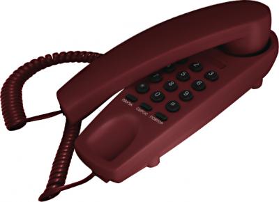 Проводной телефон Texet TX-225 Burgundy - общий вид