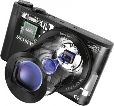 Компактный фотоаппарат Sony Cyber-shot DSC-WX300 (черный) - общий вид