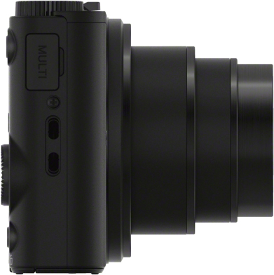 Компактный фотоаппарат Sony Cyber-shot DSC-WX300 (черный) - вид сбоку