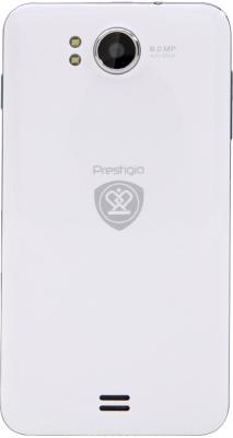 Смартфон Prestigio MultiPhone 5300 Duo (белый) - вид сзади