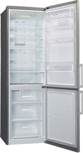 Холодильник с морозильником LG GA-B489YLCA - с открытой дверью