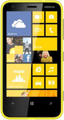 Смартфон Nokia Lumia 620 Yellow - вид спереди