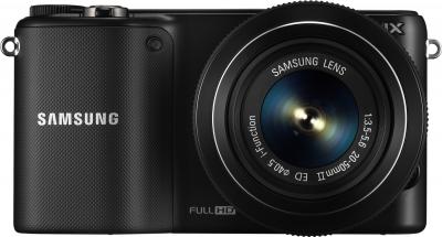 Беззеркальный фотоаппарат Samsung NX2000 (EV-NX2000BABRU) Black - вид спереди