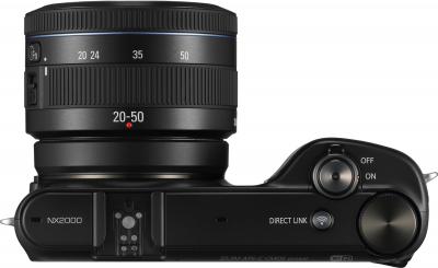 Беззеркальный фотоаппарат Samsung NX2000 (EV-NX2000BABRU) Black - вид сверху