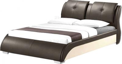 Двуспальная кровать Королевство сна TORENZO (160x200 коричнево-бежевая) - общий вид