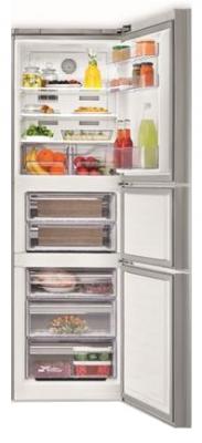 Холодильник с морозильником Beko CNE34220GR - с открытой дверью