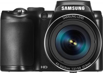 Компактный фотоаппарат Samsung WB110 (EC-WB110ZBABRU) Black - вид спереди