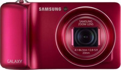 Компактный фотоаппарат Samsung Galaxy Camera EK-GC100 (бордовый) - фронтальный вид