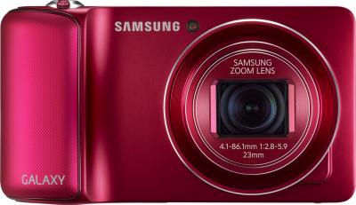 Компактный фотоаппарат Samsung Galaxy Camera EK-GC100 (красный) - фронтальный вид