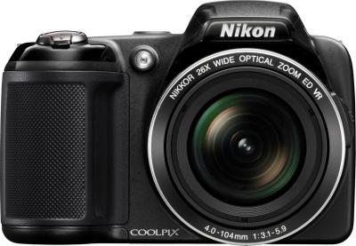 Компактный фотоаппарат Nikon Coolpix L320 (Black) - фронтальный вид