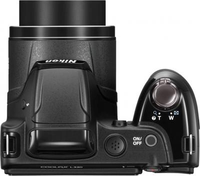 Компактный фотоаппарат Nikon Coolpix L320 (Black) - вид сверху