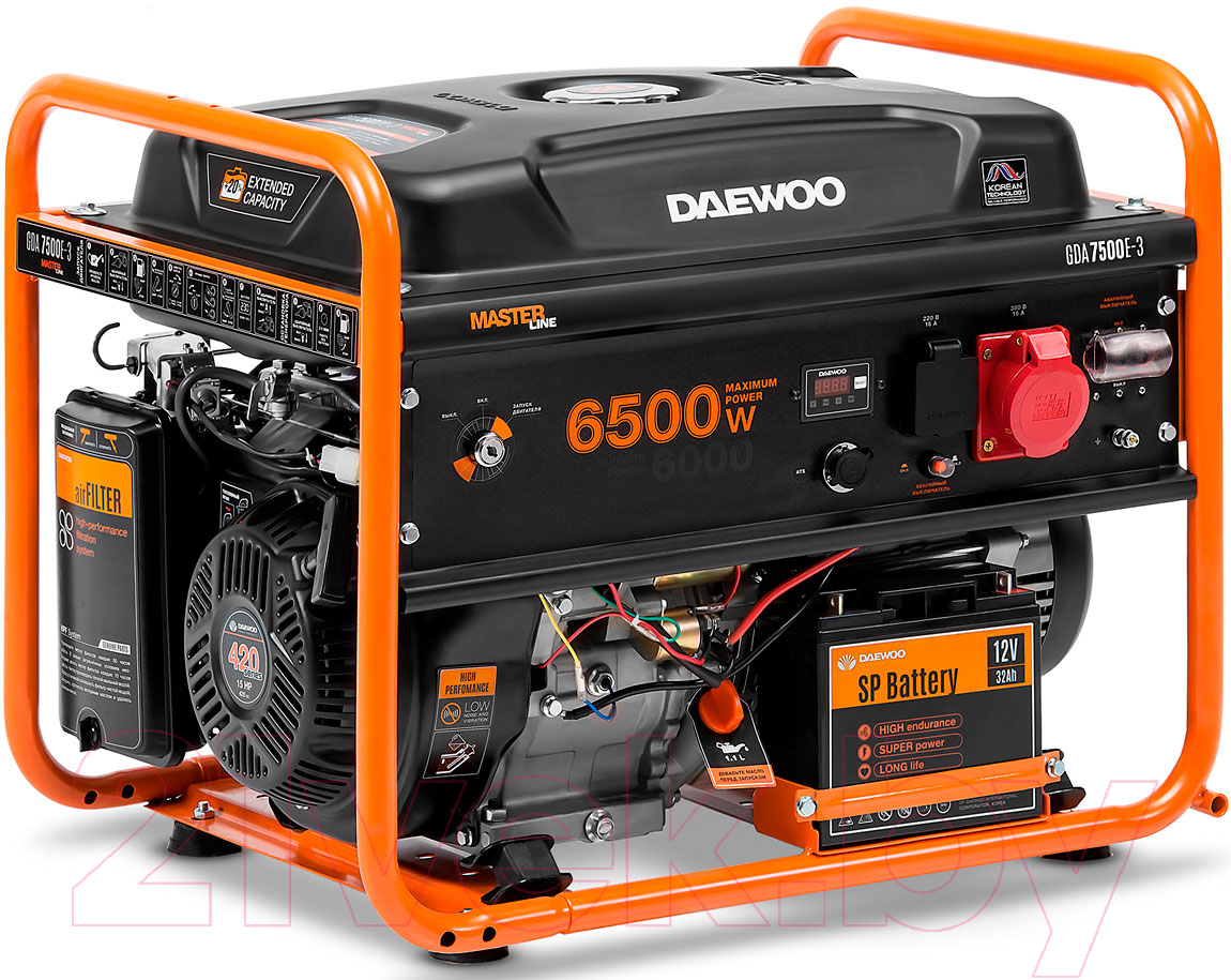 Бензиновый генератор Daewoo Power GDA 7500E-3