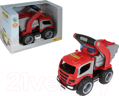 Автомобиль игрушечный Полесье Пожарный автомобиль ГрипТрак / 37442 (в коробке)