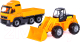 Набор игрушечной техники Полесье Автомобиль бортовой Volvo с трактором-погрузчиком / 2371 (в коробке) - 