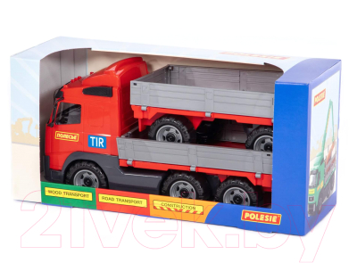 Автомобиль игрушечный Полесье Volvo бортовой с прицепом / 9722 (в коробке)