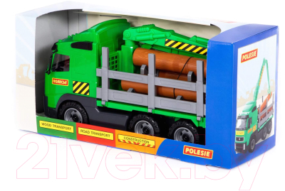 Лесовоз игрушечный Полесье Volvo / 9531 (в коробке)