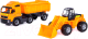 Набор игрушечной техники Полесье с полуприцепом Volvo и с трактором-погрузчиком / 0384 (в коробке) - 