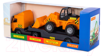 Набор игрушечной техники Полесье с трактором-погрузчиком / 9616 (в коробке)