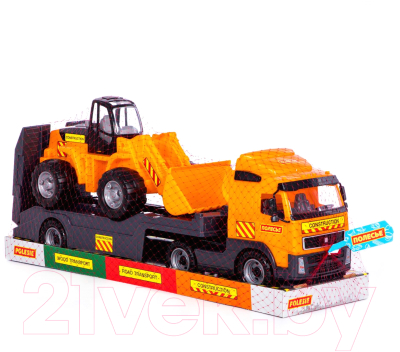 Набор игрушечной техники Полесье Volvo с трактором-погрузчиком / 58423 (в лотке)