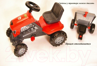 Каталка детская Полесье Turbo трактор с педалями и полуприцепом / 52681