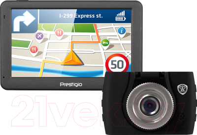 GPS навигатор Prestigio GeoVision 5059 / PGPS5059CIS04GBNV (+ видеорегистратор PCDVRR133)
