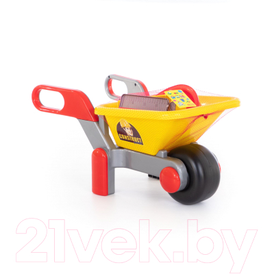 Тачка игрушечная Полесье Детская тачка №4 Construct с набором каменщика №3 / 50212