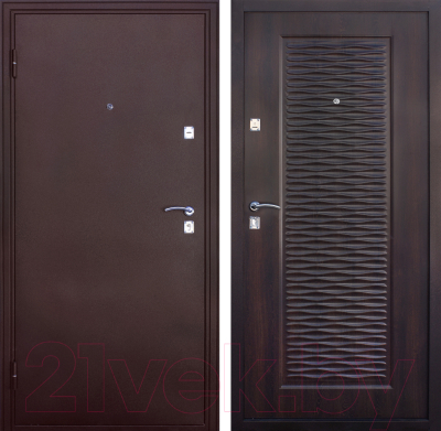 Входная дверь Магна Волна-2 Мореный дуб (86x205/7, левая)