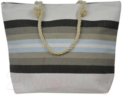 Пляжная сумка No Brand ZX-8306 (свело-серый/коричневый/голубой)