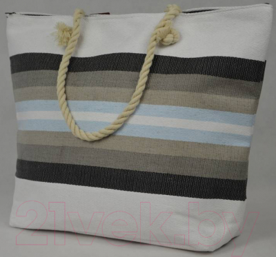 Пляжная сумка No Brand ZX-8306 (свело-серый/коричневый/голубой)