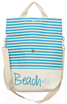 Пляжная сумка No Brand ZX-9517B (светло-серый/голубой)