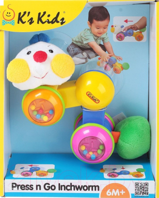Развивающая игрушка K's Kids Гусеничка Нажми и догони / KA10545