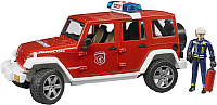 Автомобиль игрушечный Bruder Пожарный внедорожник Jeep Wrangler с фигуркой / 02528 - 