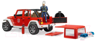 Автомобиль игрушечный Bruder Пожарный внедорожник Jeep Wrangler с фигуркой / 02528
