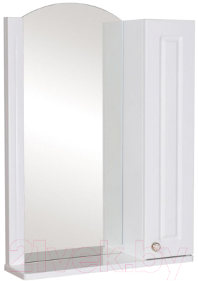 Шкаф с зеркалом для ванной Аква Родос Классик 60 R (белый)