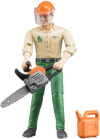 

Фигурка коллекционная Bruder, Фигурка лесозаготовщика с аксессуарами / 60030