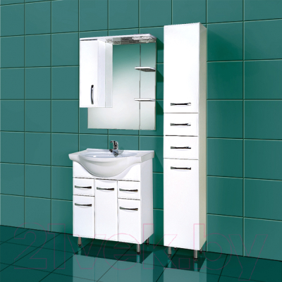 Шкаф с зеркалом для ванной Акваль Виола 75 / AV.04.75.00.L