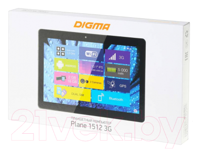 Планшет Digma Plane 1512 16GB 3G / PS1120MG (черный)