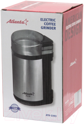 Кофемолка Atlanta ATH-3393 (черный/сталь)
