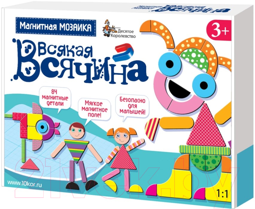 Развивающая игра Десятое королевство Магнитная мозаика. Всякая всячина / 01761